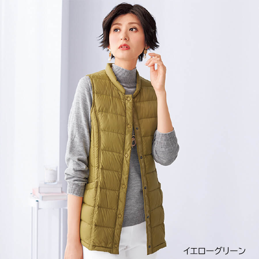 軽量ダウンロングベスト-ことせ(ことせ通販)