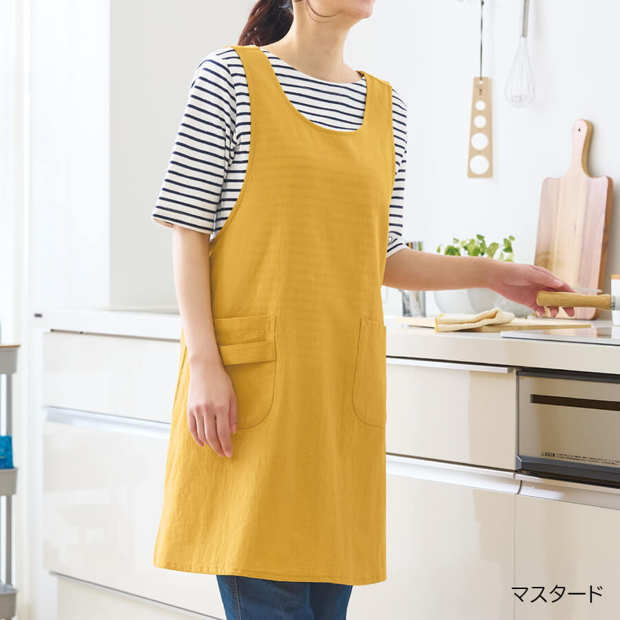綿ワッシャーフリークロスエプロン-ことせ(ことせ通販)